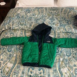 The North Face Emerald and Midnight Hooded Coat